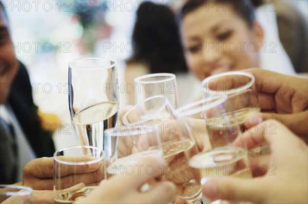 Friends toasting with champagne