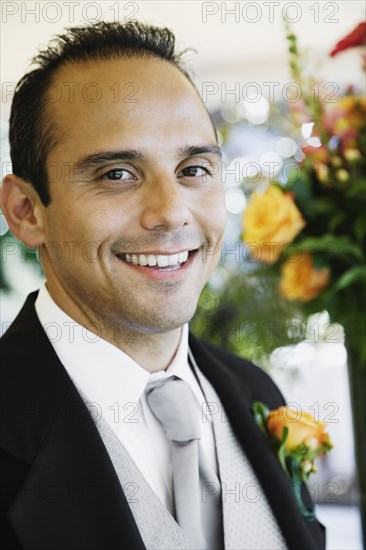Russian man wearing tuxedo
