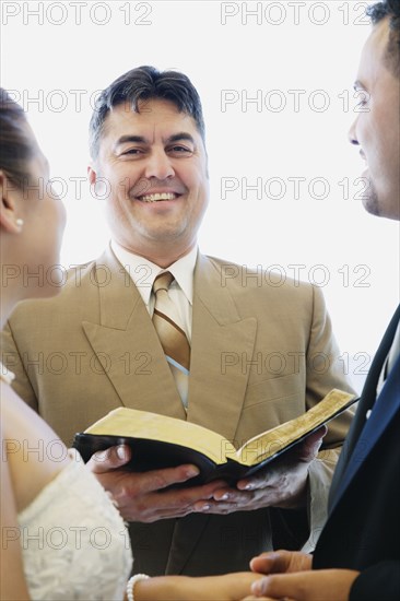 Multi-ethnic couple getting married