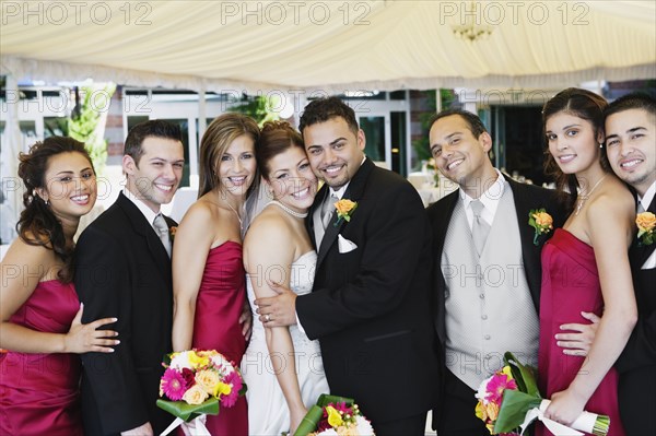 Portrait of multi-ethnic bridal party