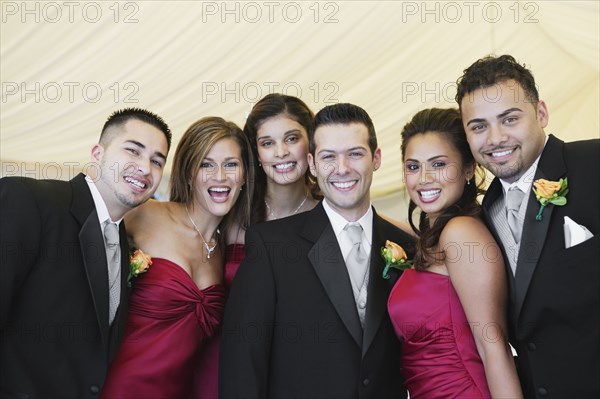 Portrait of multi-ethnic bridal party