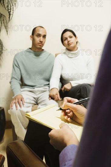 Multi-ethnic couple at therapy session