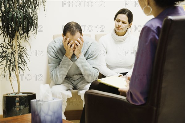 Multi-ethnic couple at therapy session