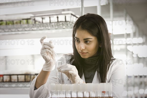 Indian scientist working in laboratory