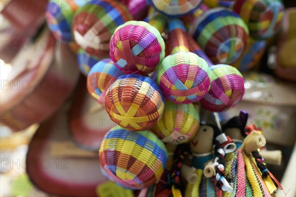 Multicolor maracas in shop in Guadalajara