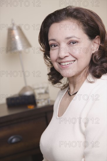 Close up of mixed race woman smiling