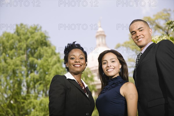 Business people near capitol building