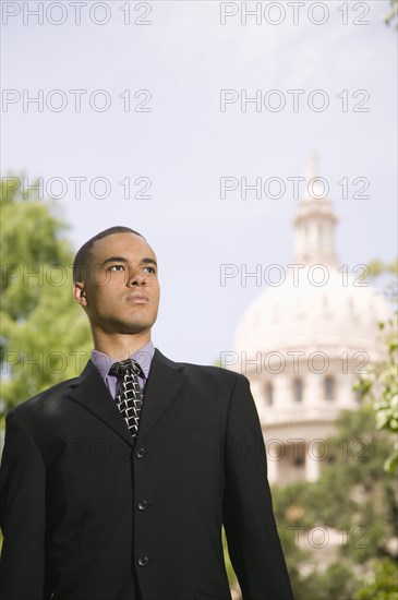 African businessman near capitol building