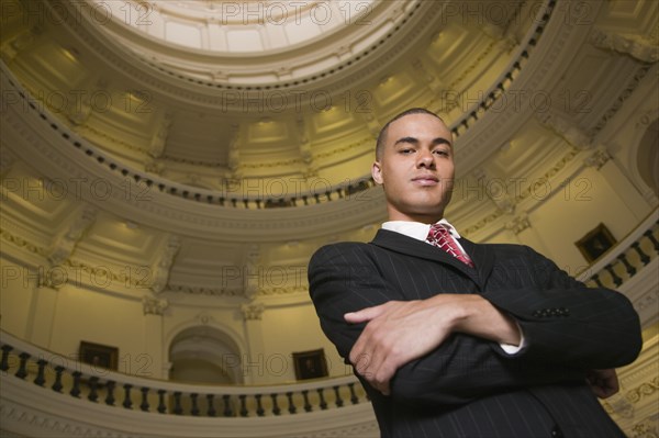 African businessman in capitol building