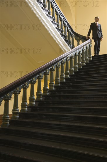 African businessman in capitol building