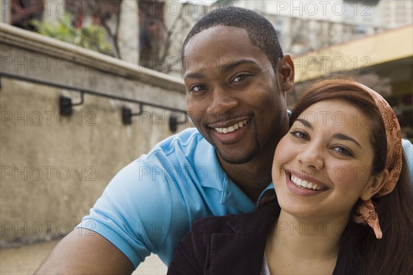 Couple smiling together