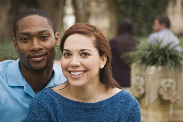 Couple smiling together