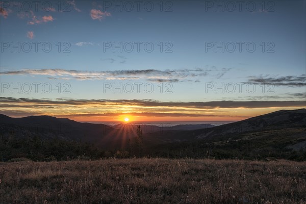 Sunset on mountain landscape