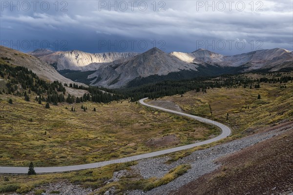 Winding road in valley