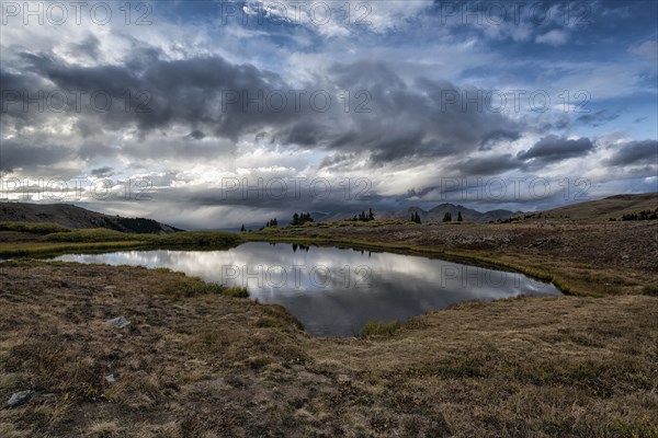 Reflection of clouds in remote lake
