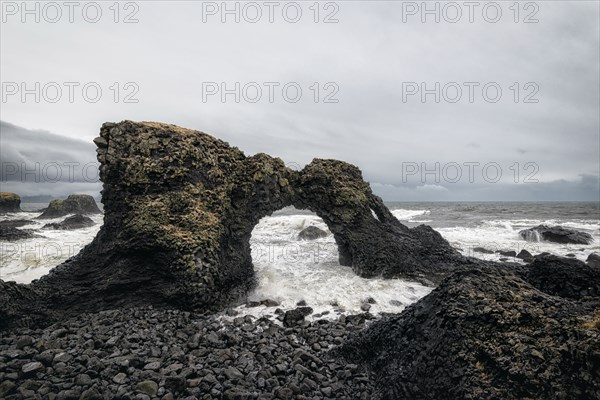 Rock formations near ocean