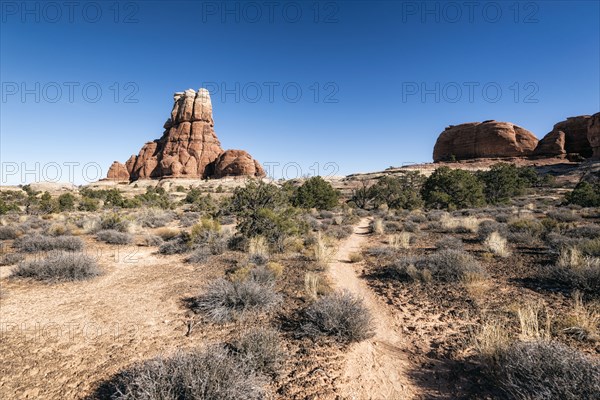 Blue sky over desert path