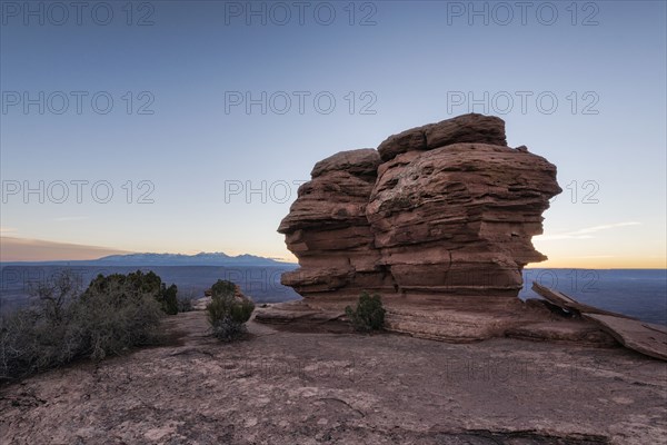 Rocks in canyon at sunset