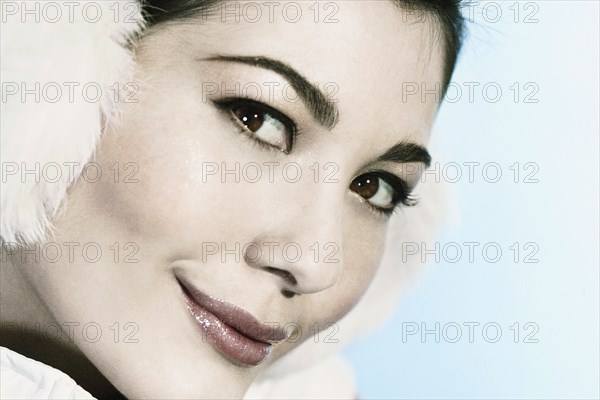 Close up of Mixed Race woman smiling