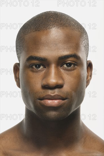 Close up of African American man's face