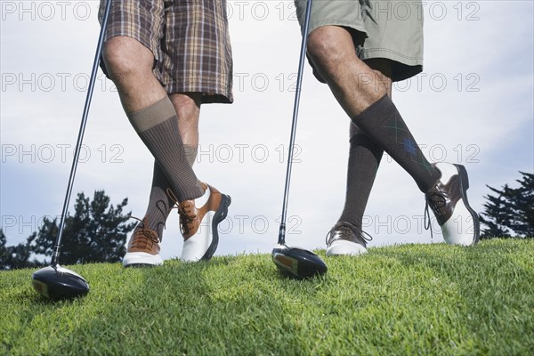 Multi-ethnic men on golf course