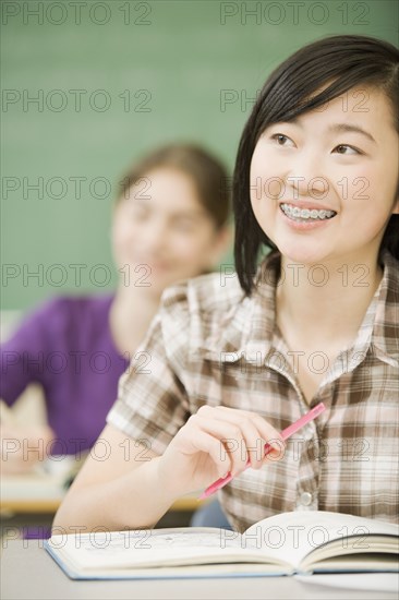 Chinese girl in classroom