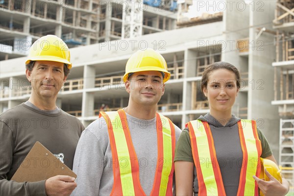 Construction workers on construction site