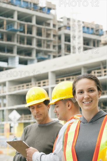 Construction workers on construction site