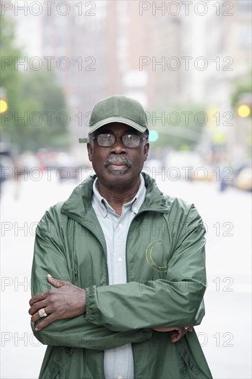 Black man on urban street