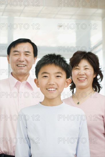 Chinese family smiling