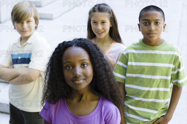 Smiling children outdoors