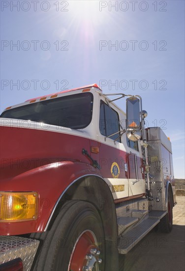 Fire truck in sunlight