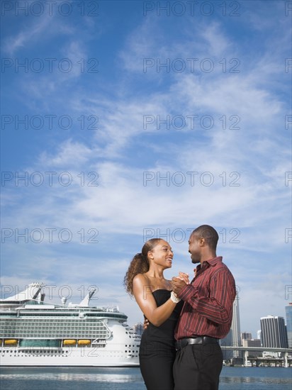 African American couple dancing