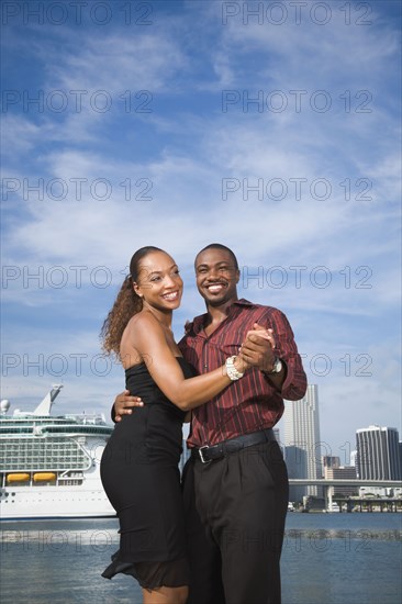 African American couple dancing