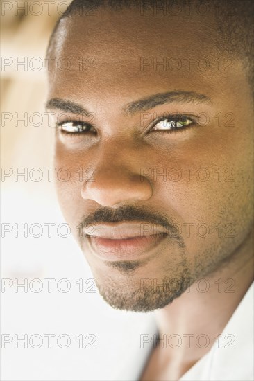 Close up of African man's face