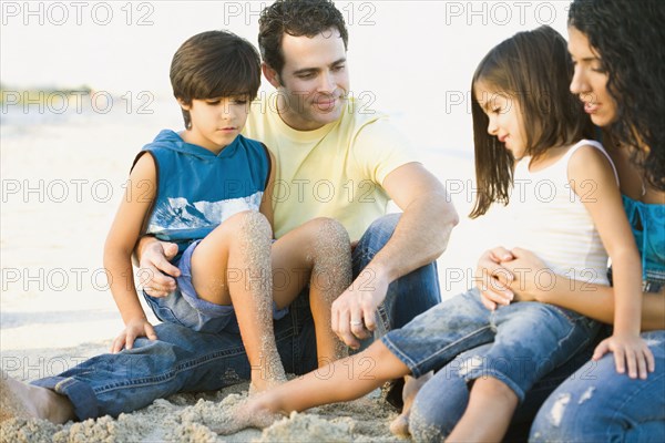 Family enjoying the beach