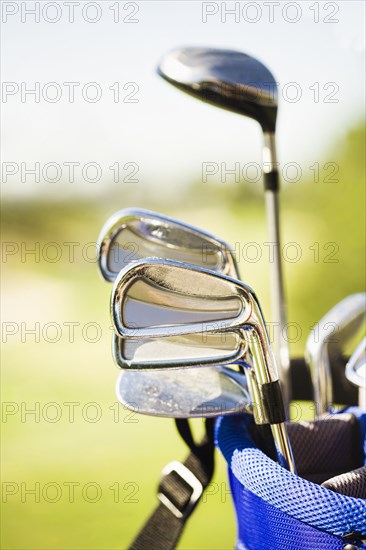 Golf clubs in golf bag