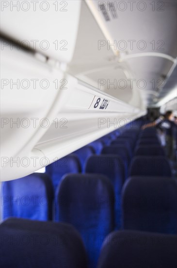 Inside of commercial airplane