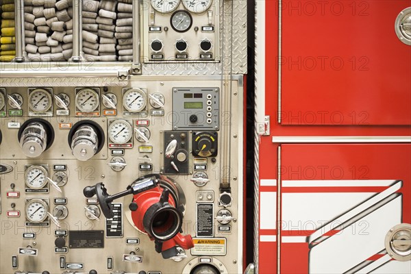 Dials on fire truck