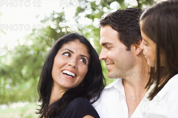 Smiling mixed race family