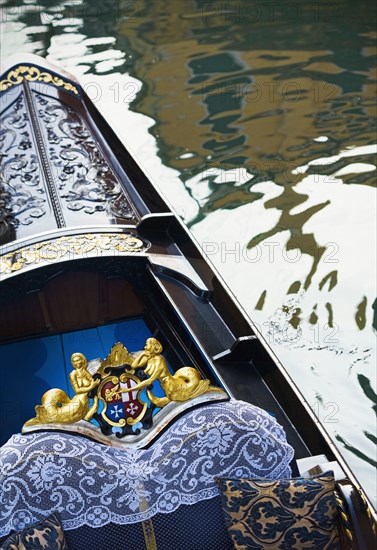 Ornate gondola in canal