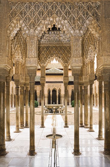 Pillared portico surrounding courtyard