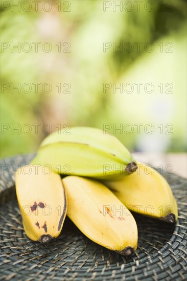 Bunch of plantains on table