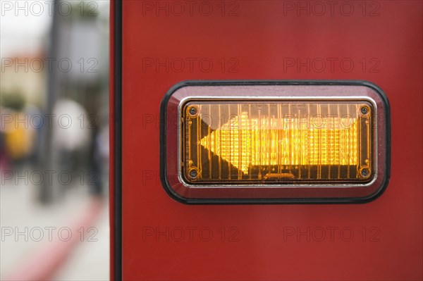 Close up of fire truck blinker arrow