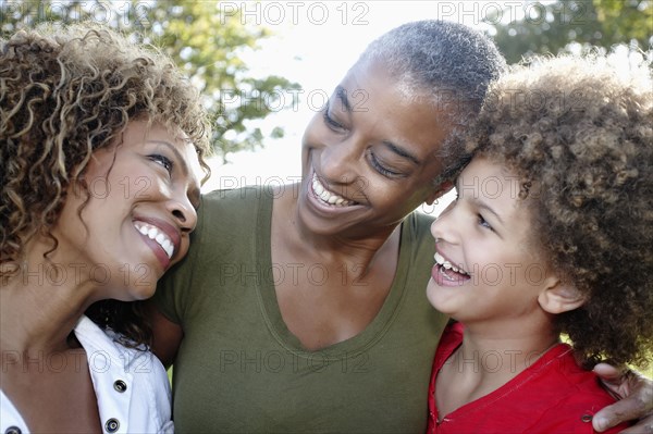 Smiling African American family