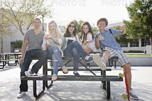 School friends hanging out together