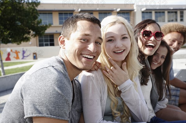 School friends hanging out together