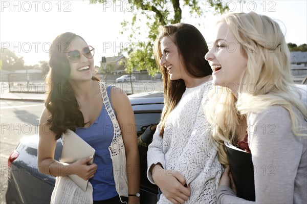 Smiling school friends