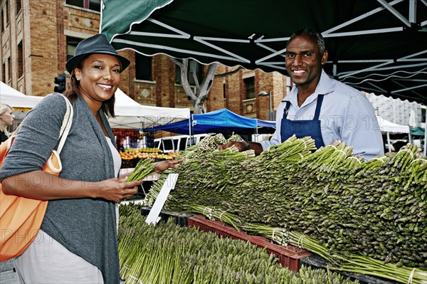 Woman shopping at outdoor market