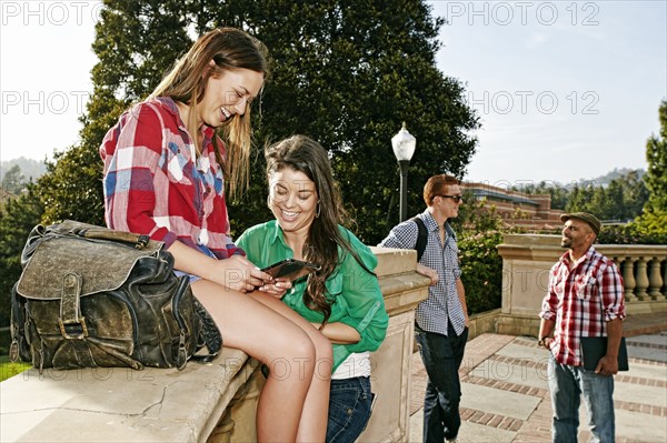 Students talking on campus